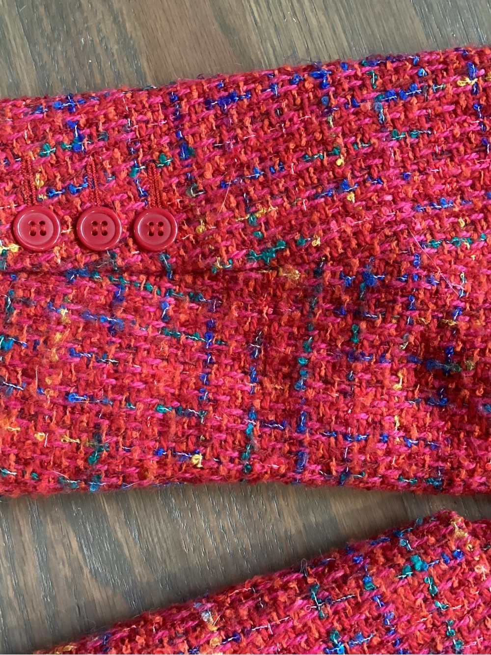 Liz Claiborne Red Tweed Blazer Jacket - Picture 5 of 8